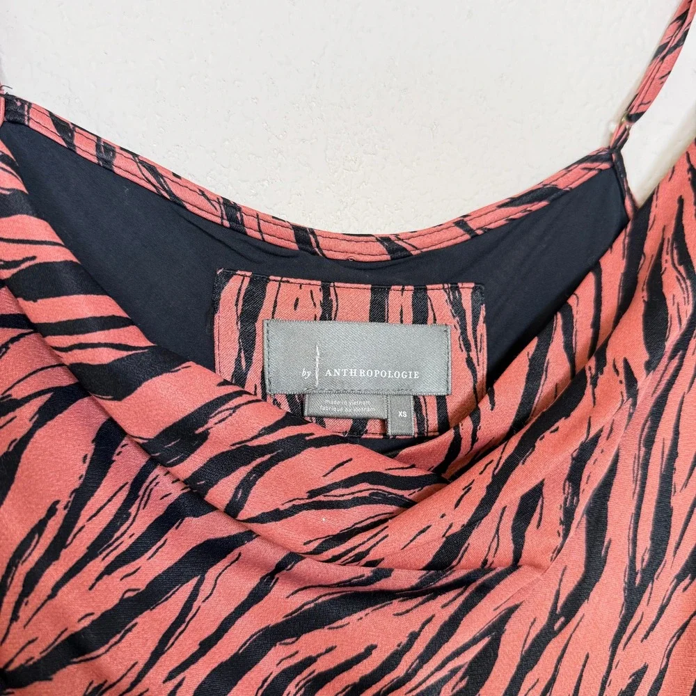 Anthropologie Elyse Printed‎ Bias Slip Midi Dress Size XS